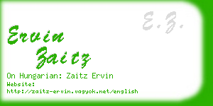 ervin zaitz business card